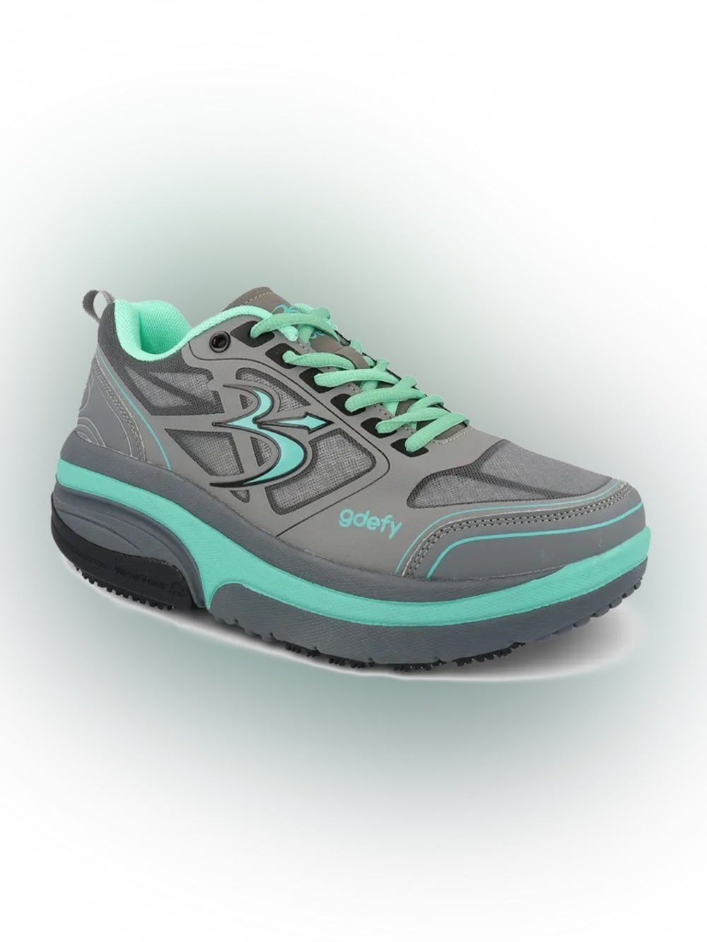 Gravity Defyer G-Defy Ion Orthotic Athletic Shoes in Gray and tTeal Size:  9